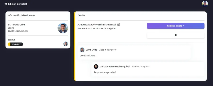 Módulo de tickets y mesa de ayuda RH - Kaelia